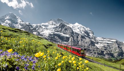 Through Swiss Alps to one of the best golf courses in Switzerland